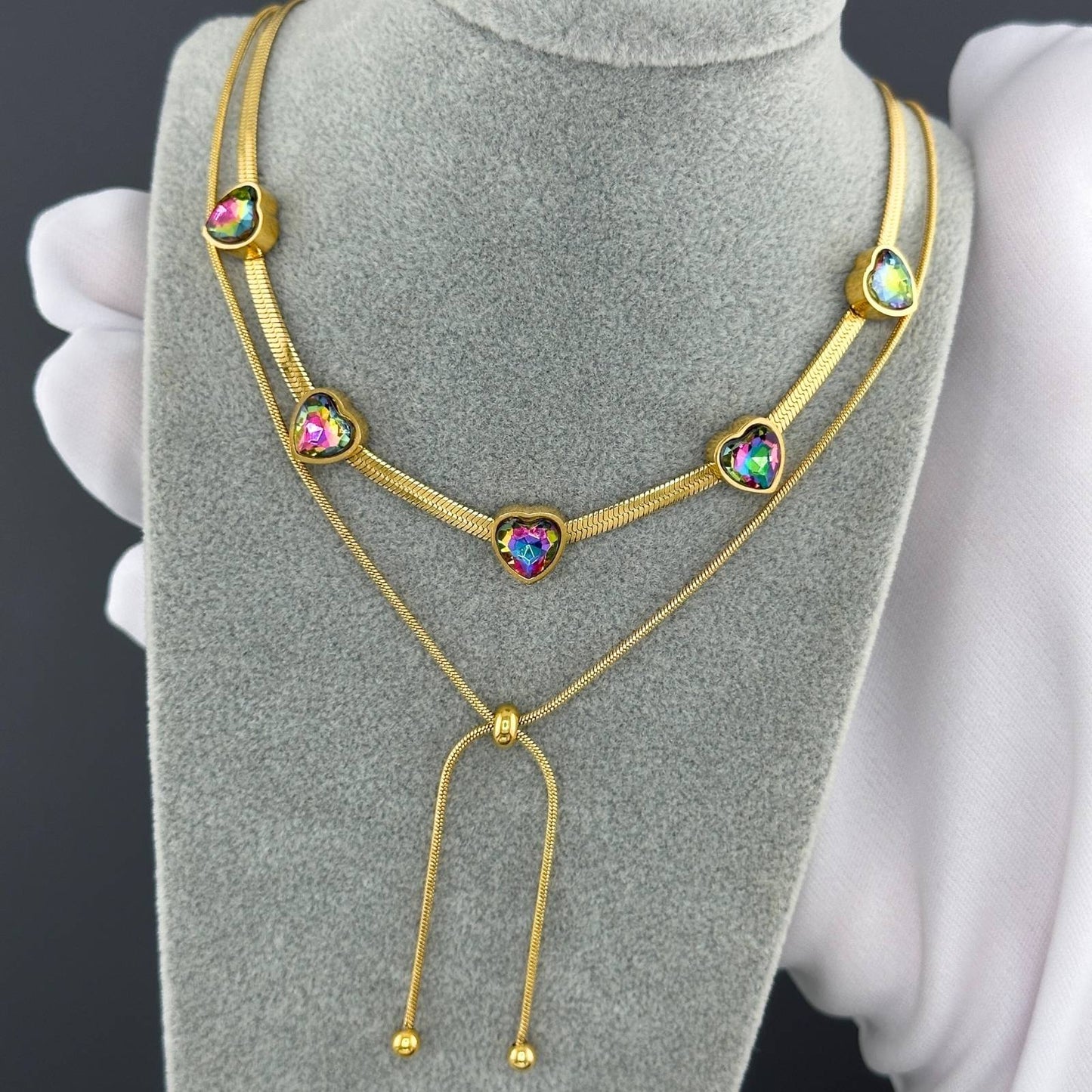 18K Gold Plated Stainless Steel Adjustable Rope Necklace