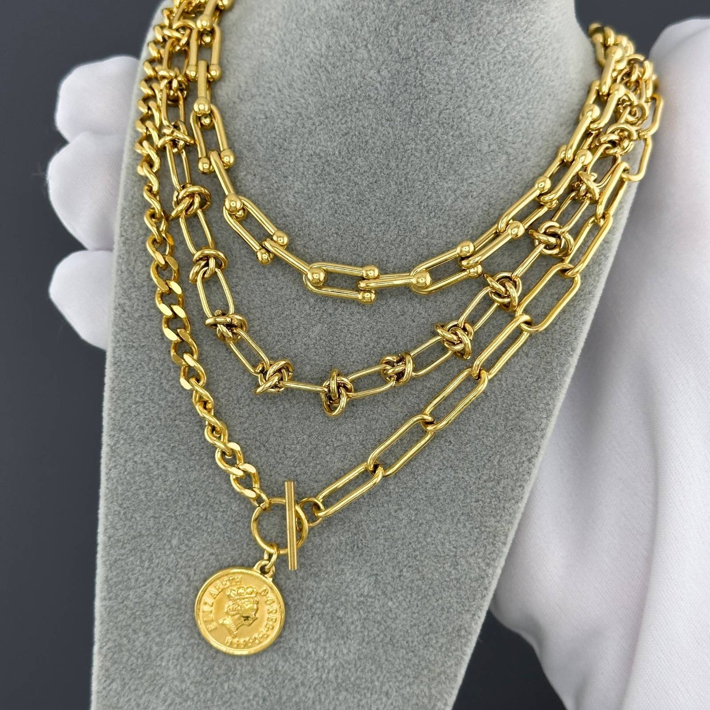 18K Gold Plated Stainless Steel Hardwear Necklace