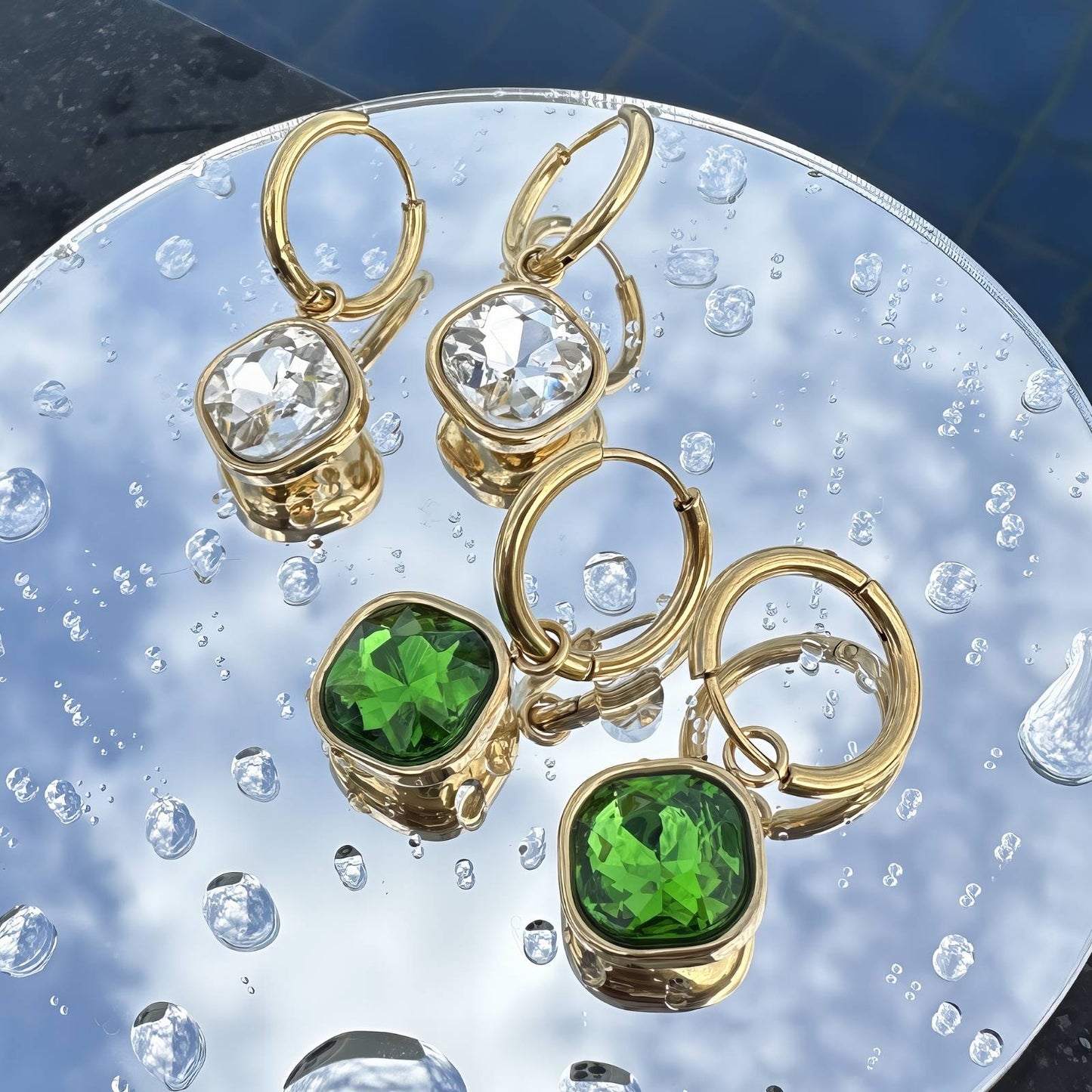18K Gold Plated Stainless Steel Peal Earrings